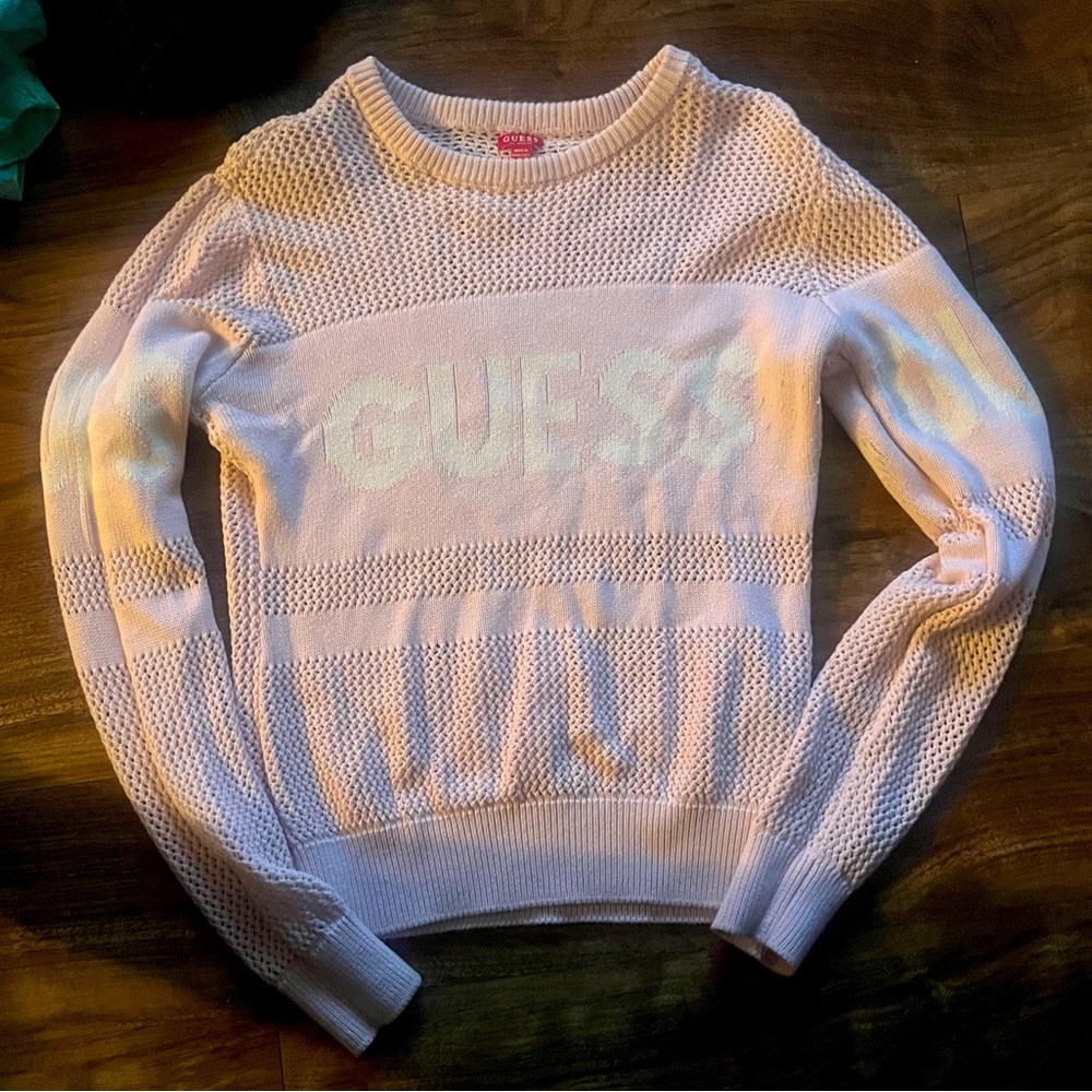 Guess FishNet Pink Sweater